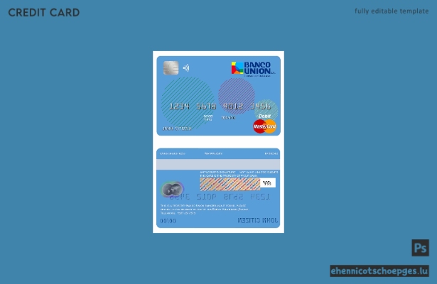 Beispielvorschau der Mastercard-Debitkarte der bolivianischen Banco Union Bank